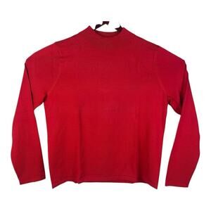 Pendleton Silk Blend Sweater Size Large Red Mock Neck Long Sleeve Classic